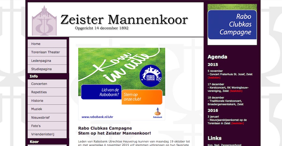 "Website Zeister Mannenkoor"  